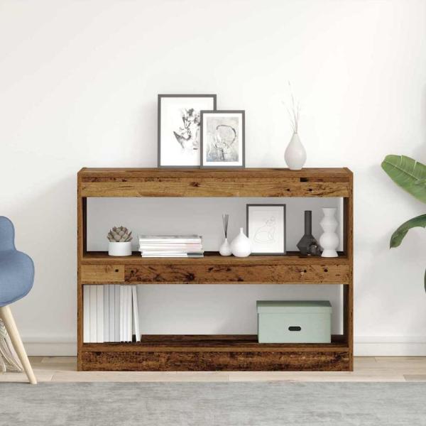 ARDEBO.de - Bücherregal/Raumteiler aus altem Holz, 100x30x72 cm, aus hochwertigem Holz gefertigt