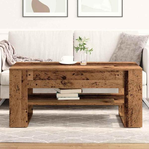 Couchtisch aus altem Holz 102x55x45 cm, technisches Holz