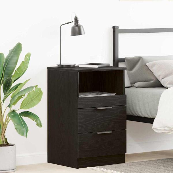 Nachttisch Schwarz Eiche 40x35x65 cm Aus hochwertigem Holzwerkstoff