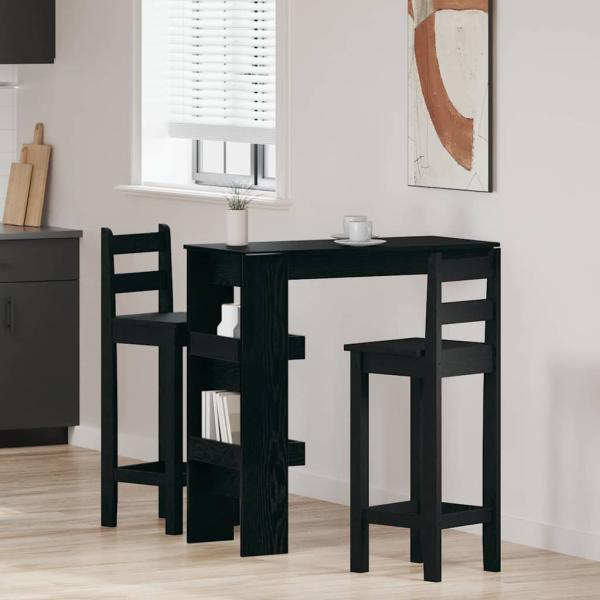 ARDEBO.de - Wand-Bar-Tisch - Schwarzes Eichenholz - 102x55x103,5 cm - Aus Holzwerkstoff gefertigt
