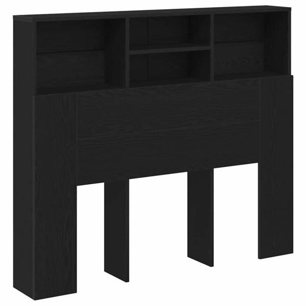 Kopfteil-Schrank Schwarzes Eichenholz 120x19x103,5 cm Werkstoff