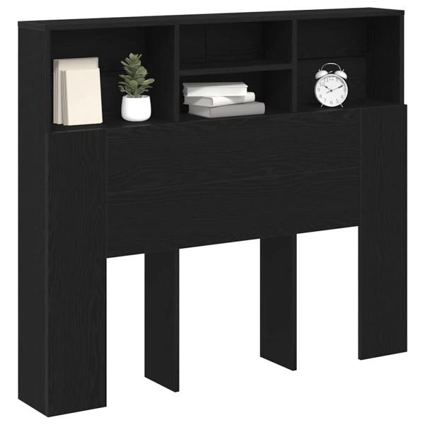 Kopfteil-Schrank Schwarzes Eichenholz 120x19x103,5 cm Werkstoff