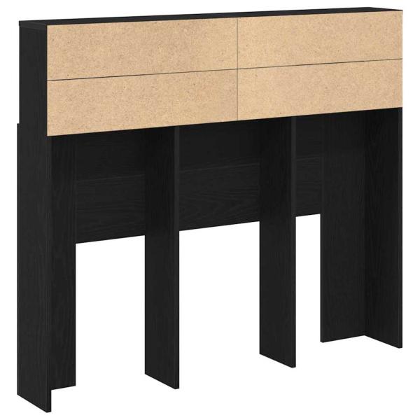 Kopfteil-Schrank Schwarzes Eichenholz 120x19x103,5 cm Werkstoff