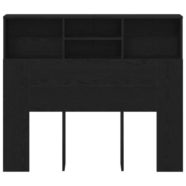 Kopfteil-Schrank Schwarzes Eichenholz 120x19x103,5 cm Werkstoff