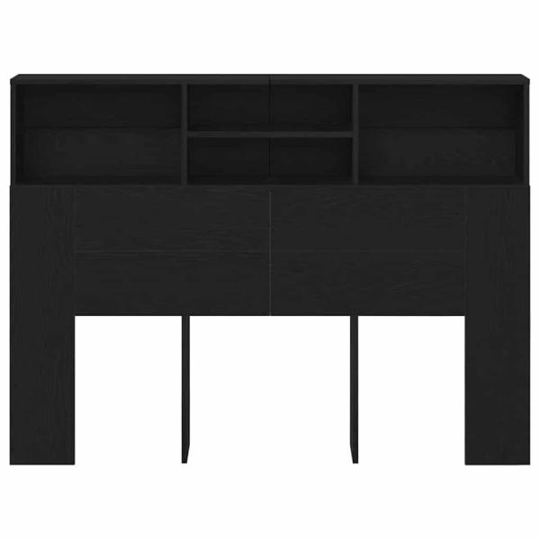 Kopfteilschrank - Schwarzer Eichenholz, 140x19x103,5 cm, Aus Holzwerkstoff hergestellt