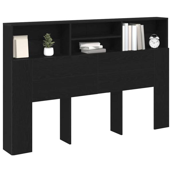 Kopfteilschrank in Schwarz Eiche - 160x19x103,5 cm Aus engineered Wood