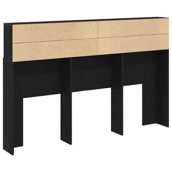 Kopfteilschrank in Schwarz Eiche - 160x19x103,5 cm Aus engineered Wood