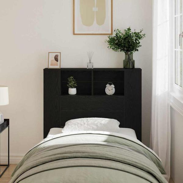 ARDEBO.de - Kopfteilschrank Schwarze Eiche 100x19x104,5 cm Aus Holzwerkstoff