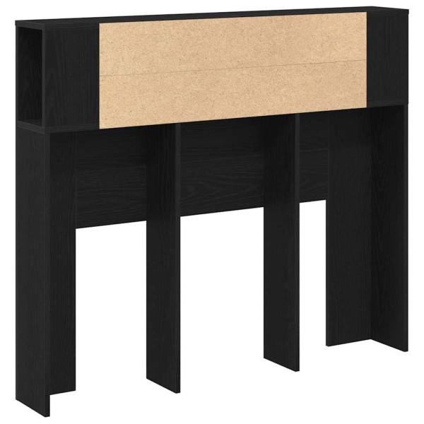 Kopfteil Schrank Schwarz Eiche 120x19x104,5 cm Holzwerkstoff