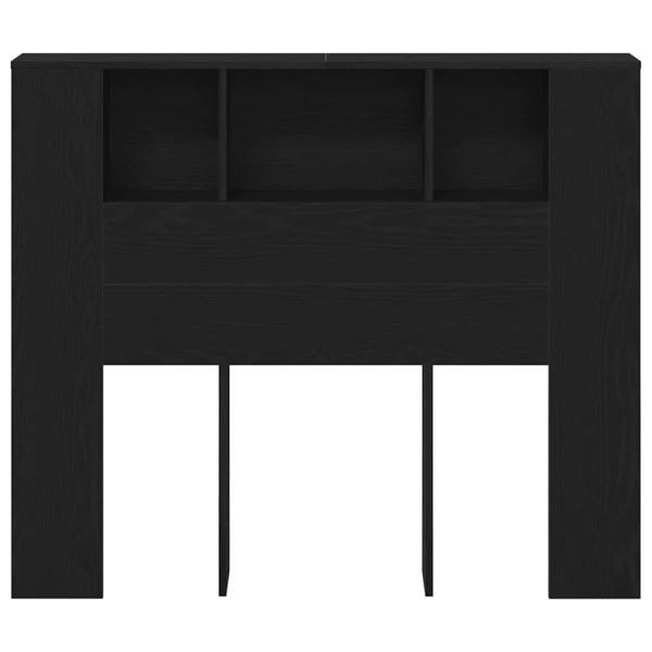 Kopfteil Schrank Schwarz Eiche 120x19x104,5 cm Holzwerkstoff