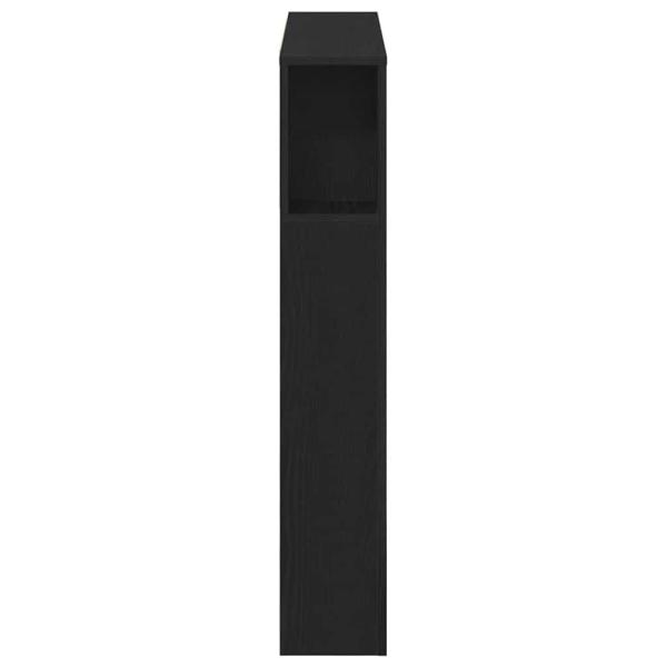 Kopfteil Schrank Schwarz Eiche 120x19x104,5 cm Holzwerkstoff