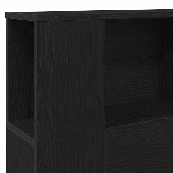 Kopfteil Schrank Schwarz Eiche 120x19x104,5 cm Holzwerkstoff