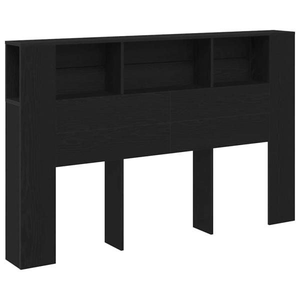 Schwarzer Eichenkopfteil Schrank - 160x19x104,5 cm aus Holzwerkstoff