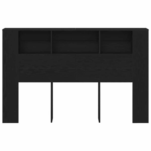 Schwarzer Eichenkopfteil Schrank - 160x19x104,5 cm aus Holzwerkstoff