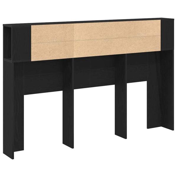 Schwarzer Eichenkopfteil Schrank - 160x19x104,5 cm aus Holzwerkstoff