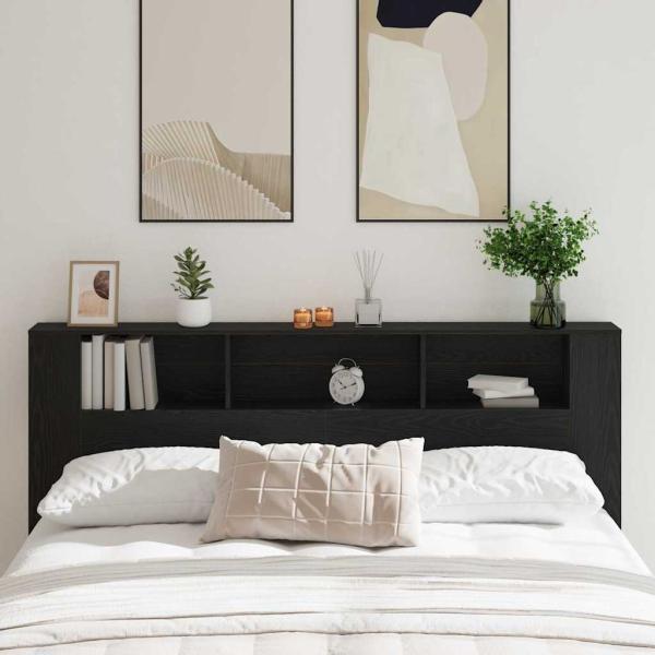 ARDEBO.de - Kopfteilschrank Schwarze Eiche 200x18,5x104,5 cm