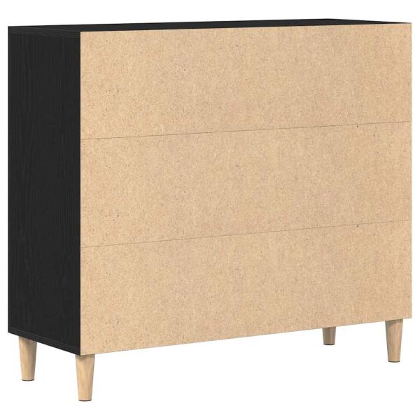 Sideboard Schwarz Eiche 90x34x80 cm Holz