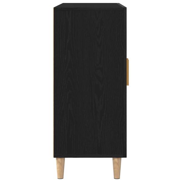 Sideboard Schwarz Eiche 90x34x80 cm Holz