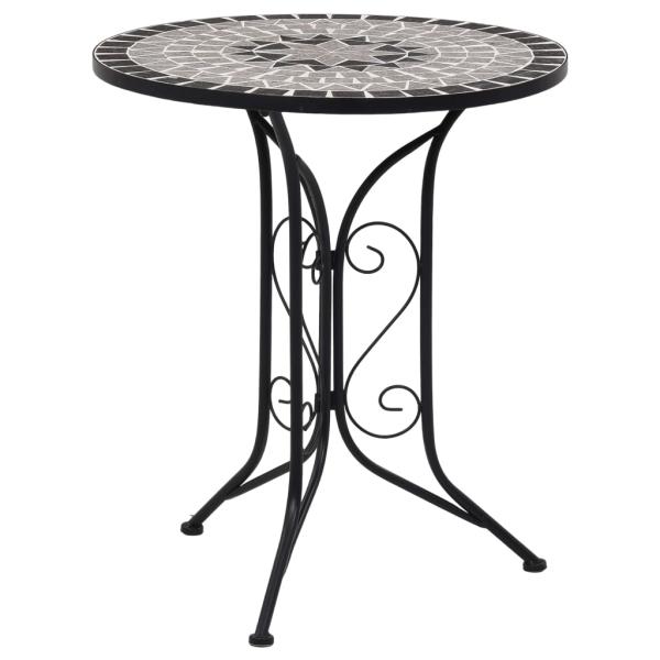 ARDEBO.de - Mosaik-Bistrotisch Grau 60 cm Keramik