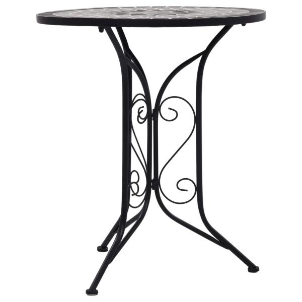 Mosaik-Bistrotisch Grau 60 cm Keramik
