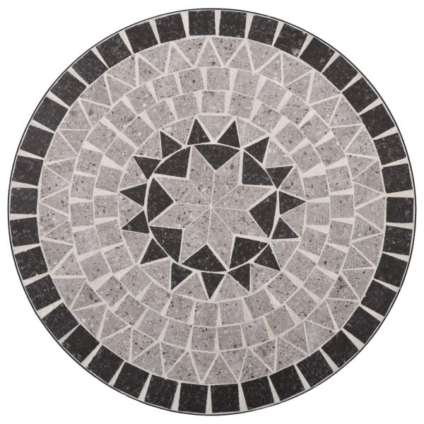 Mosaik-Bistrotisch Grau 60 cm Keramik