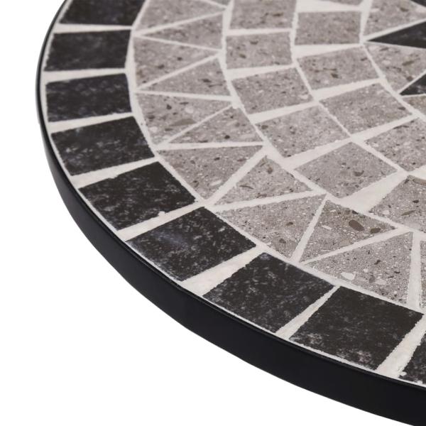 Mosaik-Bistrotisch Grau 60 cm Keramik