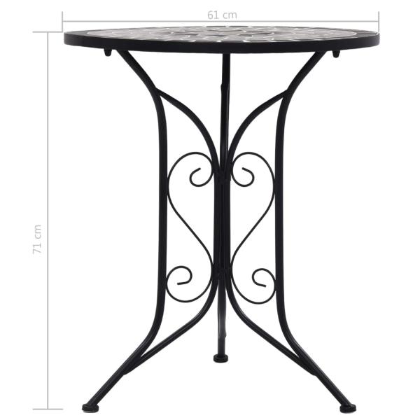Mosaik-Bistrotisch Grau 60 cm Keramik