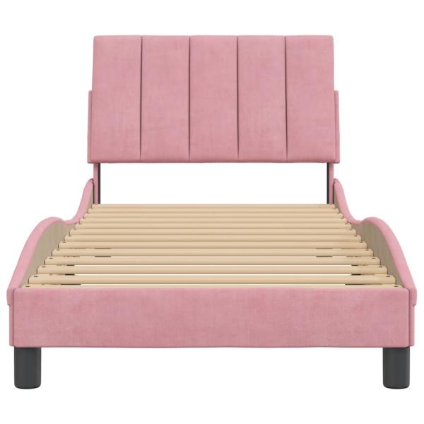 Bettgestell mit Kopfteil Rosa 80x200 cm Samt