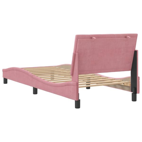 Bettgestell mit Kopfteil Rosa 80x200 cm Samt