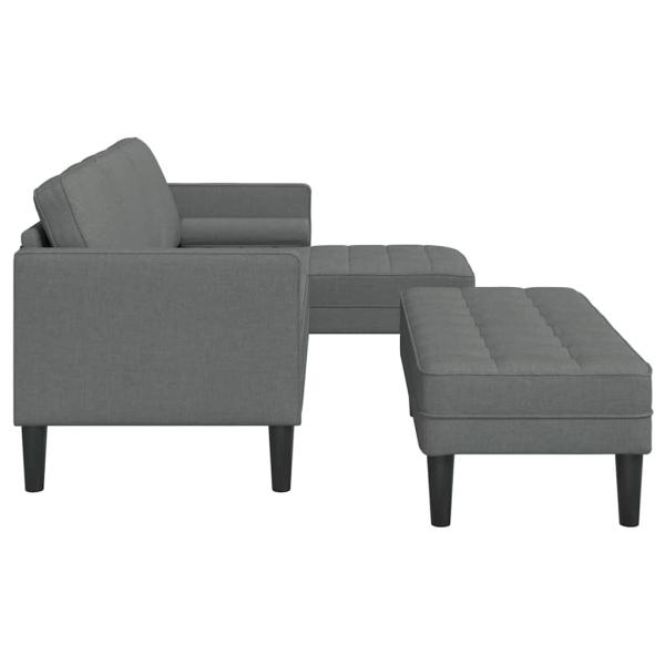 L-förmiges Sofa Set aus 2 Dunkelgrau Polyester