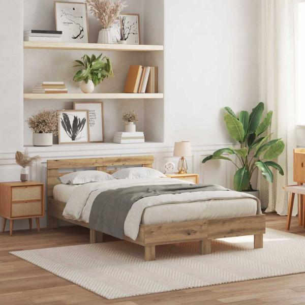 ARDEBO.de - Bettgestell Artisan Eiche Massivholz Eiche 135 x 190 cm Langlebig