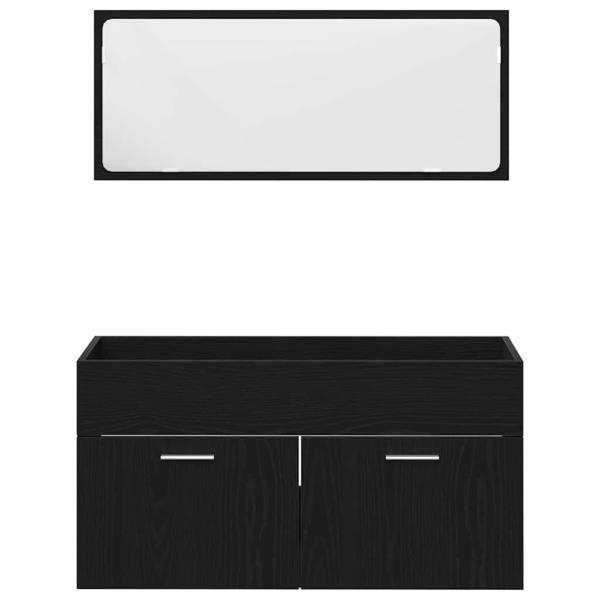 Badezimmermöbel Set Set aus 3 Schwarze Eiche
