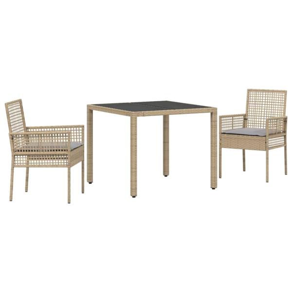 Set von 2 Beige Poly-Rattan 90 x 90 x 75 cm