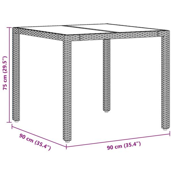 Set von 2 Beige Poly-Rattan 90 x 90 x 75 cm