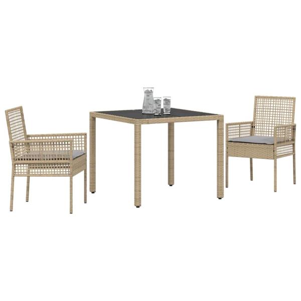 Set von 2 Beige Poly-Rattan 90 x 90 x 75 cm