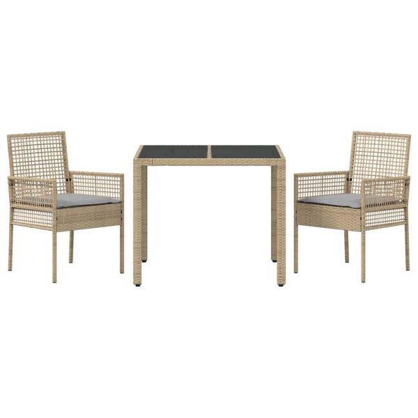 Set von 2 Beige Poly-Rattan 90 x 90 x 75 cm