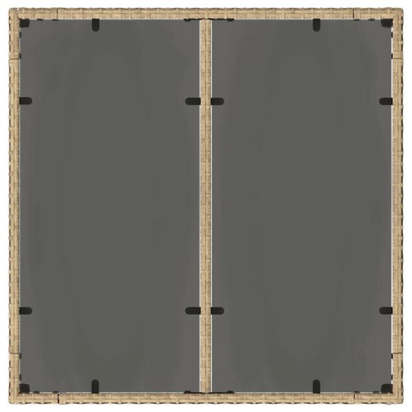 Set von 2 Beige Poly-Rattan 90 x 90 x 75 cm