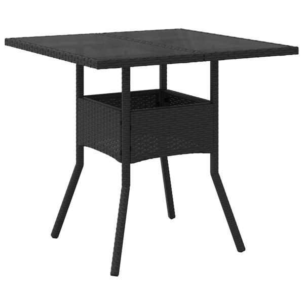 Esstischset Set aus 5 Schwarz Rattan und Metall Langlebig