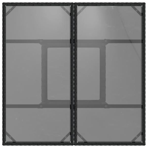 Esstischset Set aus 5 Schwarz Rattan und Metall Langlebig
