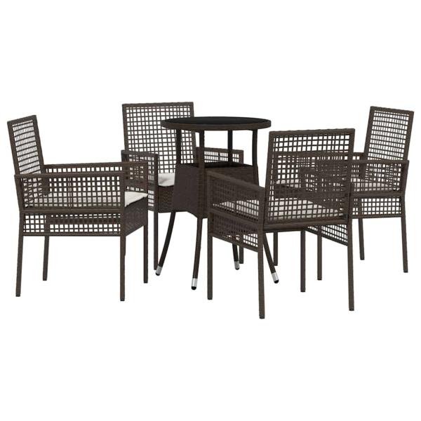Essgruppen Set Set aus 5 Braun Poly-Rattan Langlebig