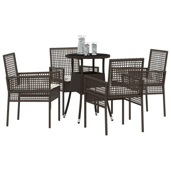 Essgruppen Set Set aus 5 Braun Poly-Rattan Langlebig