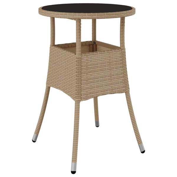 Essmöbel Set Set aus 3 Beige Rattan, Glas Langlebig