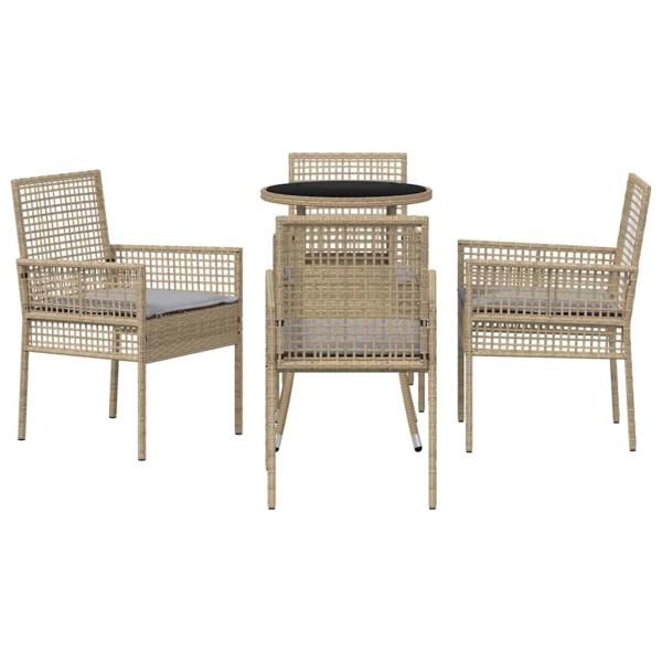 Essmöbelset 5-teilig Beige Poly-Rattan Langlebig