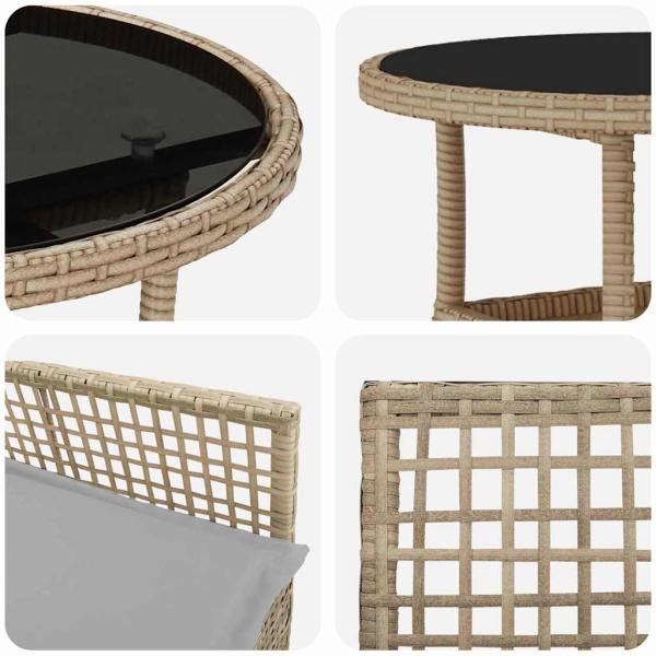Essmöbelset 5-teilig Beige Poly-Rattan Langlebig