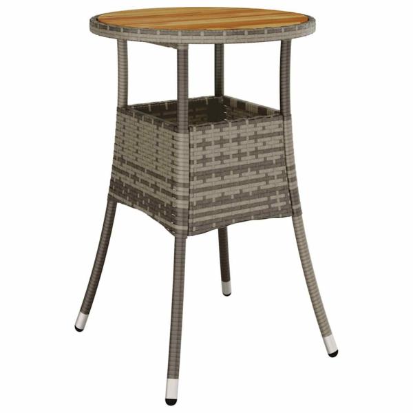 Essmöbel Set 5-teilig Grau Rattan, Glas Langlebig Rund Modern