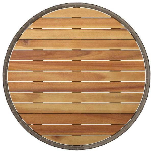 Essmöbel Set 5-teilig Grau Rattan, Glas Langlebig Rund Modern