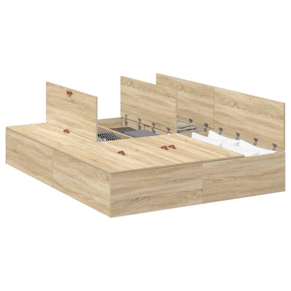 Bettgestell Sonoma Eiche Holzwerkstoff Doppel Langlebig
