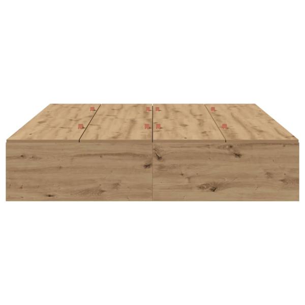 Bettgestell Artisan Eiche Furnierter Holzwerkstoff Doppel