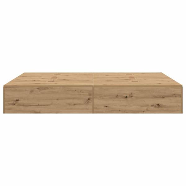 Bettgestell Artisan Eiche Furnierter Holzwerkstoff Doppel