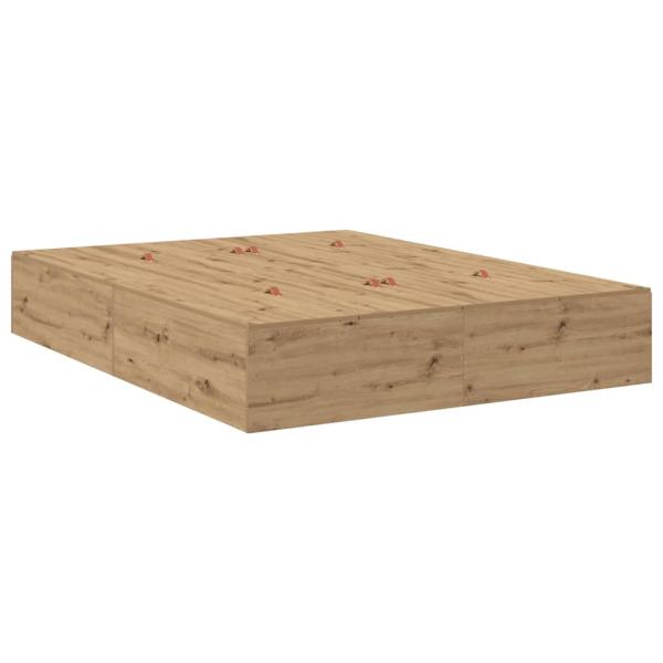 Bettgestell Artisan Eiche Furnierter Holzwerkstoff Doppel